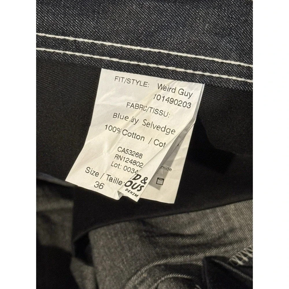 Naked & Famous NEW Mens 36 Weird Guy Japanese Selvedge Blue Jay Button Fly Jeans